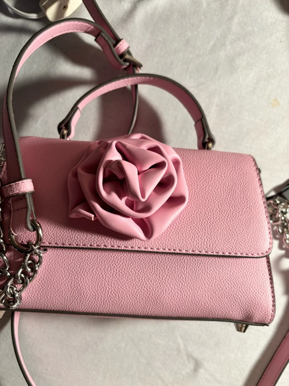 Steve Madden Pink Floral Applique Crossbody Bag